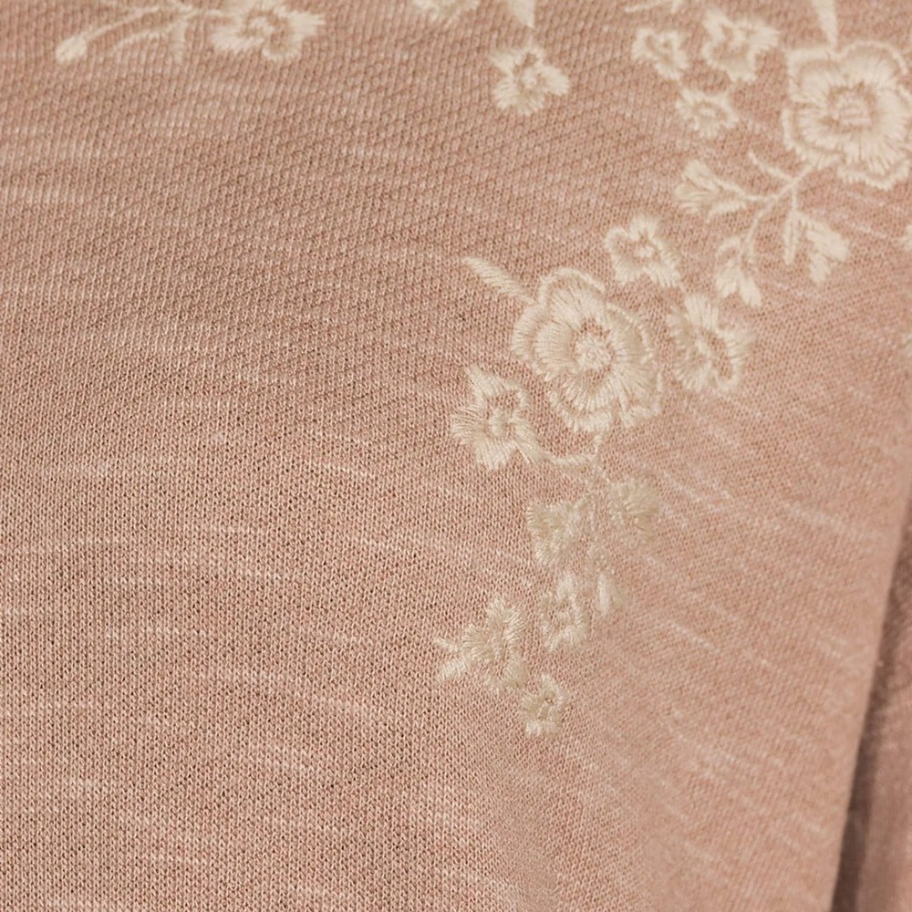 Nature by Westbound Floral Embroidered Sweatshirt - Taupe - Picture 5 of 7